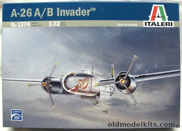 Italeri 1/72 Douglas A-26 A/B Invader - 86th BS 47th BG 12 AF Italy 1945 / 670th BS 416 BG France 1945 / 552nd BS 386 BG Beaumont France 1944 / 554th BS 386 BG France 1945, 1274 plastic model kit